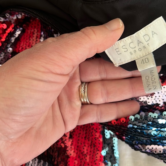 Escada Sport Deighty Checkered Sequin Dress Size 40 EU / Large USA - Picture 7 of 16